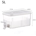 Miniatyrbild 3 av 5: Dryckesbehållare med tappkran, kylskåpsvattenautomat, vattendispenser i plast med lock, transparent, för fester, bröllop, restaurang (5L)