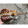 Pikkukuva 2 / 5: Metallista valmistettu taidekoriste Abstrakti kitara, Kitara seinätaide Auringonlaskun metsä Metalli taottu rauta, Seinälle ripustettava koriste Musiikkiin