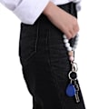 Miniatyrbilde 3 av 3: Silikon nøkkelring armbånd, kvinner perlearmbånd nøkkelring håndleddrem for kvinner elastisk håndledd nøkkelring hus bil nøkkelring holdere, syrin lilla, rosa