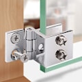 Miniatyrbillede 4 af 4: Sæt med 4 hængsler til glasdøre, 0° åbningsvinkel hængsler til køkkenmøbler, udstillingsmontre, brusebad, til glas med en tykkelse fra 5 mm til