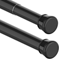 Miniatyrbilde 1 av 5: 1 Gardinstang uten boring Teleskopstang Bad Vindu Skap 70-120cm Sort (Diameter 25mm)