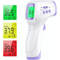 Miniatyrbillede 1 af 5: Infrarødt termometer til voksne med 2 i 1 feberalarm, 2 i frontal kontakt med frontal funktion, LCD-display, infrarød baby voksen i
