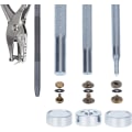Miniatyrbilde 5 av 5: 120 stk trykknappersett hule solide trykknapper metallspenne ringknapper syhåndverk 12,5 mm (Type2)