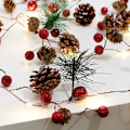 Miniatyrbillede 2 af 5: Juleguirlande med lys | LED julelys juleguirlande fyrrekogle fe lys | Juletræsfestdekorationer batteridrevet (2M,20 L