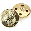 Pikkukuva 1 / 4: Retro-tyyliset koristeelliset metalliset napit pukuun tai takkiin, ompelukiinnittimet, 12 kappaleen sarja, kulta, kultainen, 15 mm