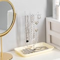 Miniatyrbillede 4 af 4: Øre-spænde dør med bakke, smykke display støtte kvinde øreringe kvinder til kæder øreringe ringe armbånd smykke organizer, 1 rum