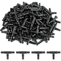 Miniatyrbilde 1 av 5: 100 stk. T-koblinger for slange 4/7mm - T-kobling PVC-kobling for vanning, forstøvningsdyse, dryppvanning, mikro-spray vanning for slangesystem au