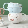 Miniatyrbilde 3 av 4: Space Cameo Planet Astronaut Mug er egnet for kaffe te melk. Vakre romdekorasjoner Morsomme bursdagsgaver for jenter gutter kvinner (Lyseblå)