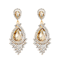 Miniatyrbilde 1 av 3: Champagne, Dameøreringer Anheng Sparkle of Water Drop Crystal Rhinestone Smykker Bryllupsgave