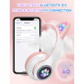 Pikkukuva 4 / 5: Bluetooth-lasten kuulokkeet HD-mikrofonilla/LED-valoilla (vaaleanpunainen), 85 dB:n äänenvoimakkuudella rajoitetut lasten kuulokkeet, stereokuulokkeet älypuhelimille, iPa