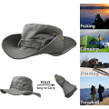 Miniatyrbilde 2 av 5: Utendørs bredbremmet solhatt, dobbeltlags klassisk kampsoldat-stil jungel solhatt for fiske, jakt, camping