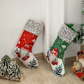 Miniatyrbillede 3 af 5: Hængende jule-strømper, 3D svenske GNOME plys-strømper, julestrømper, jule-hængende strømper, julestrømpe til juletræ-pejs