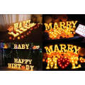Miniatyrbilde 5 av 5: LED-lys opp bokstavformet (bokstav F) av alfabetbokstaver med trådløs timer og dimbar fjernkontroll for bursdag, fest, bryllup, ferie, hjem