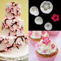 Miniatyrbilde 3 av 5: (12 Pakke 4 Design) Kakeform Silikon Baking, 12 Delers Sett Godteri Form, Silikon Månekake Form, Rosa Kirsebærblomst Trykk for Hjemmelaget Kaker,