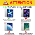Miniatyrbild 3 av 5: Fodral för iPad Air 2022 5:e generation 10,9 tum/iPad Air 4 2020 - Genomskinligt transparent skydd [Förvaring och stylusladdning] Stötsäkert automatisk viloläge/väckning C