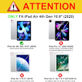 Miniatyrbilde 3 av 5: Etui til iPad Air 2022 5. generasjon 10,9 tommer/iPad Air 4 2020 - Gjennomsiktig deksel [Lagring og pennlading] Støtsikkert automatisk dvalemodus/vekk C