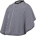 Miniatyrbilde 1 av 5: Frisør/Barber Shawl - Justerbar Sort og Hvit Stripete Hårklippingskjole - Kort Stil