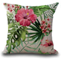 Miniatyrbilde 1 av 3: 1 stk putetrekk (45 cmx45 cm/18 x 18 Tropisk stil Plante Grønne Blader Flamingo Grønn Grønn Grønn Sommerfugler Bomull Lin For Sofa