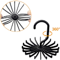Miniatyrbilde 4 av 5: 6 stk roterende kleshengere for skjerf slipsstativ roterende kleshengere slipsstativ for slips sklisikker klesstativ 20 plast kroker holder hvit svart