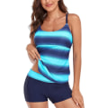 Miniatyrbillede 4 af 4: Top med shorts - lavtaljet sporty badedragt bikini