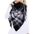 Miniatyrbillede 2 af 3: (Nior) Uld Stor Tartan Tørklæde Kvinder Cashmere Sjal Tørklæde Varm Efterår Vinter Stole Wraps Klassisk Elegant Komfortabel, Efterår/Vinter Sjal