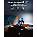 Miniatyrbilde 3 av 4: Trådløs lader, 5-i-1 hurtiglading for iPhone 12+ (med magnetisk serie), 15W QI med klokke | Nattlys for Apple iWatch/AirPods