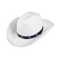 Cowboyhatt, Vit, Filthatt, Sheriff, Vilda Västern, förklädnad, kostym, karneval, temafest, Vit, One size
