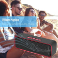 Pikkukuva 4 / 5: Kannettava langaton kaiutin (punainen), Bluetooth 5.0 3D-stereolla HiFi-bassolla, 1500 mAh akku, 12 tunnin toistoaika
