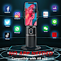 Miniatyrbillede 5 af 5: Smart Phone Holder Selfie Stick, Kamera Auto AI Tracking 360° Fotos og Videoer - Live Stream - Videoopkald - Kameramand - Live Video Chat til iPhone