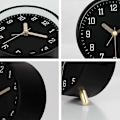 Miniatyrbillede 5 af 5: Klassisk sort metal moderne lydløs analog alarmur med simpelt dekorativt lys til soveværelsesseng 11cm