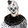 Miniatyrbild 2 av 4: Vuxen mördarclown mask (med hår och minihatt)