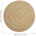 Miniatyrbillede 5 af 5: Sæt med 5 bordskånere (Tawny) 36cm, runde bordskånere, PP vævet vaskbar varmebestandig skridsikker
