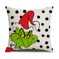 Miniatyrbilde 2 av 3: Juleputetrekk 18 x 18 sett med 4 for juledekorasjoner Buffalo Plaid Xmas Ornament Rest Grinch Face Vinterferie Putedesign Sofa