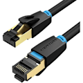Miniatyrbilde 1 av 5: Cat 8 Ethernet-kabel 2m, RJ45 Cat 8-kabel 40 Gbps 2000 MHz, 28AWG Internettkabel med gullbelagt kontakt og 4-lags skjerming, S/FTP PIMF Nettverkskabel