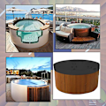 Miniatyrbild 2 av 5: Rund poolöverdrag pool solpresenning för swimmingpool, utomhus spa anti-UV badkar vattentätt skyddande överdrag, 420d för utomhus spa-bad