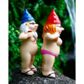 Miniatyrbild 3 av 5: 2 st nakna tomtar statyer, 4,5 tum stygg rolig staty för hem inomhus eller utomhus tomtedekorationer inflyttningspresent trädgårdsdekoration (man och kvinna)