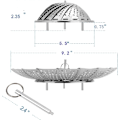 Miniatyrbillede 3 af 5: Premium grøntsagsdamperkurv i rustfrit stål - Udvidelig foldbar damper til forskellige størrelser gryder (13,7 cm til 23,4 cm)