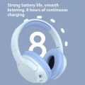 Miniatyrbillede 4 af 5: Trådløst Bluetooth gaming headset med mikrofon, aktiv støjreduktion, all-inclusive øremuffer og lang batterilevetid (lyseblå)
