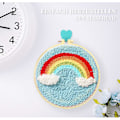 Miniatyrbillede 2 af 5: Broderi Starter Kit til Voksne, Broderi med Punch, Nemt Håndværk, Broderi Starter Kit (Regnbue)