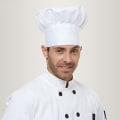 Miniatyrbilde 4 av 5: Unisex Poly Cotton Kokkehatt med Justerbar Elastisk Strimmel for Menn, Kvinner, Matlaging, Hvit, 30mm, 1stk, Svart.