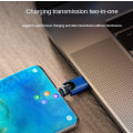 Miniatyrbild 3 av 5: Blå Mini Bärbar USB 3A Magnetisk Adapter 540 Grader Snabbladdning Android Huvud/Typ c/Apple Huvud