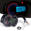 Miniatyrbillede 1 af 5: Universal motorcykel speedometer 7 farver, 15000RPM digital LCD-display RX2N kilometertæller speedometer justerbart instrument kilometertæller omdrejningstæller med spe
