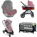 Miniatyrbillede 1 af 5: Baby Myggenet til Barnevogn, Baby Carrier og Vugge - Elastisk Snøre til Snug Fit Beskyttelse - Beskyttende Kaleche til Småbørn