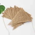 Miniatyrbild 3 av 5: Set med 48 flaggor, girlang av vimplar, triangulär, jute canvas banner, jute vimpelgirlang (brun)