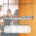 Miniatyrbilde 4 av 5: Hengende glass, forkrommet vinglass med to rader veggfeste for fotlinser under hylleoppbevaring for hjemmet og baren