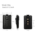 Miniatyrbillede 2 af 5: Læder mobiltelefon bæltetaske sort, læder smartphone bæltetaske, lodret bælteklips taske mobiltelefon etui talje taske med justerbar bæltespænde W