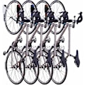 Miniatyrbild 5 av 5: Cykelstöd, gummibelagd väggmonterad cykelhållare, för 2 cyklar, väggfästen för inomhus- och utomhusbruk