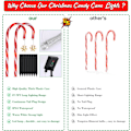 Miniatyrbilde 3 av 5: 8-pak snøflagg-feelyss Candy Cane LED-lysstreng Julepynt Julepynt
