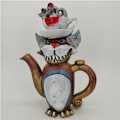 Miniatyrbilde 2 av 4: Hagepynt Hagepynt Tekanne Stil Resin Håndverk Ornament Egnet for Innendørs Kontor Dekorasjon (Tekopp 20cm Rotte 08)