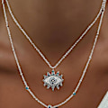 Pikkukuva 2 / 4: Vintage-muoti Paha silmä Kaulakoru Ripustin Soliskuoppa Ketju Statement Pitkä Kaulakoru Naiset Tarvike Collares